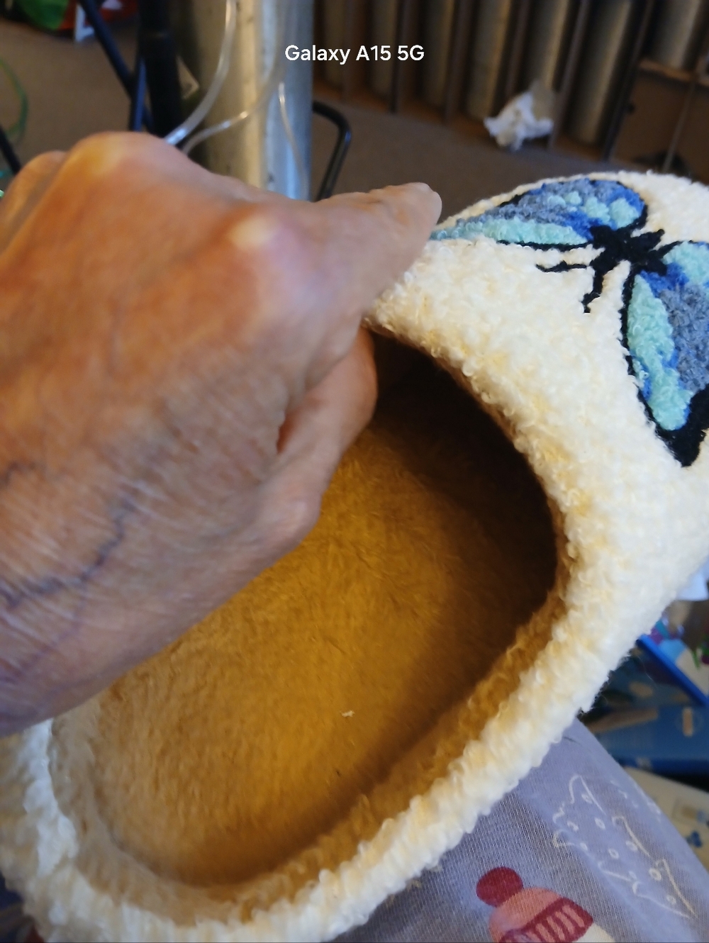 Cozy Cream Butterfly Fuzzy Slippers